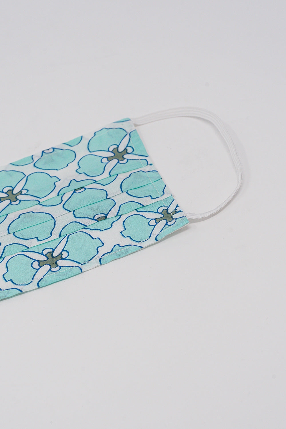 Pack 2 maschere in cotone biologico con stampa verde e turchese