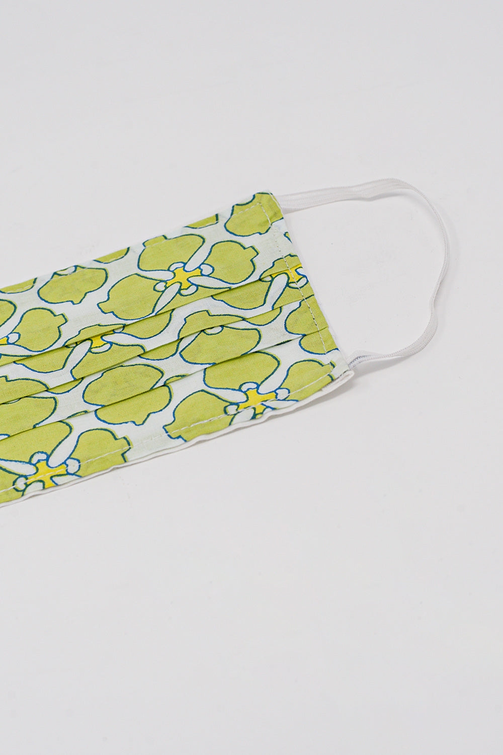 Pack 2 maschere in cotone biologico con stampa verde e turchese