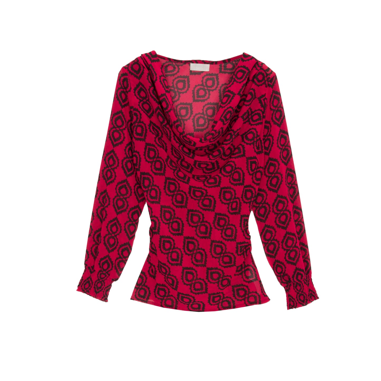 Blusa con maniche arricciate fucsia