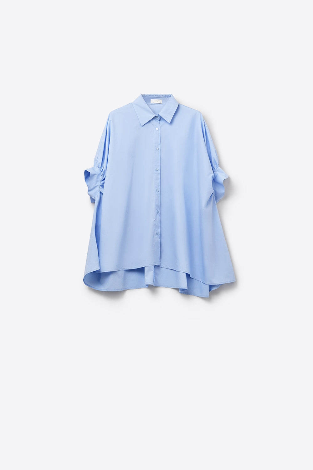 Camicetta oversize blu baby con maniche corte