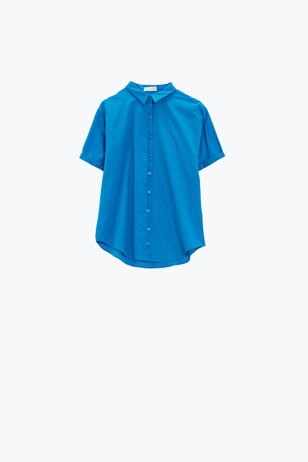 Camicia a maniche corte con bottoni rilassati in blu