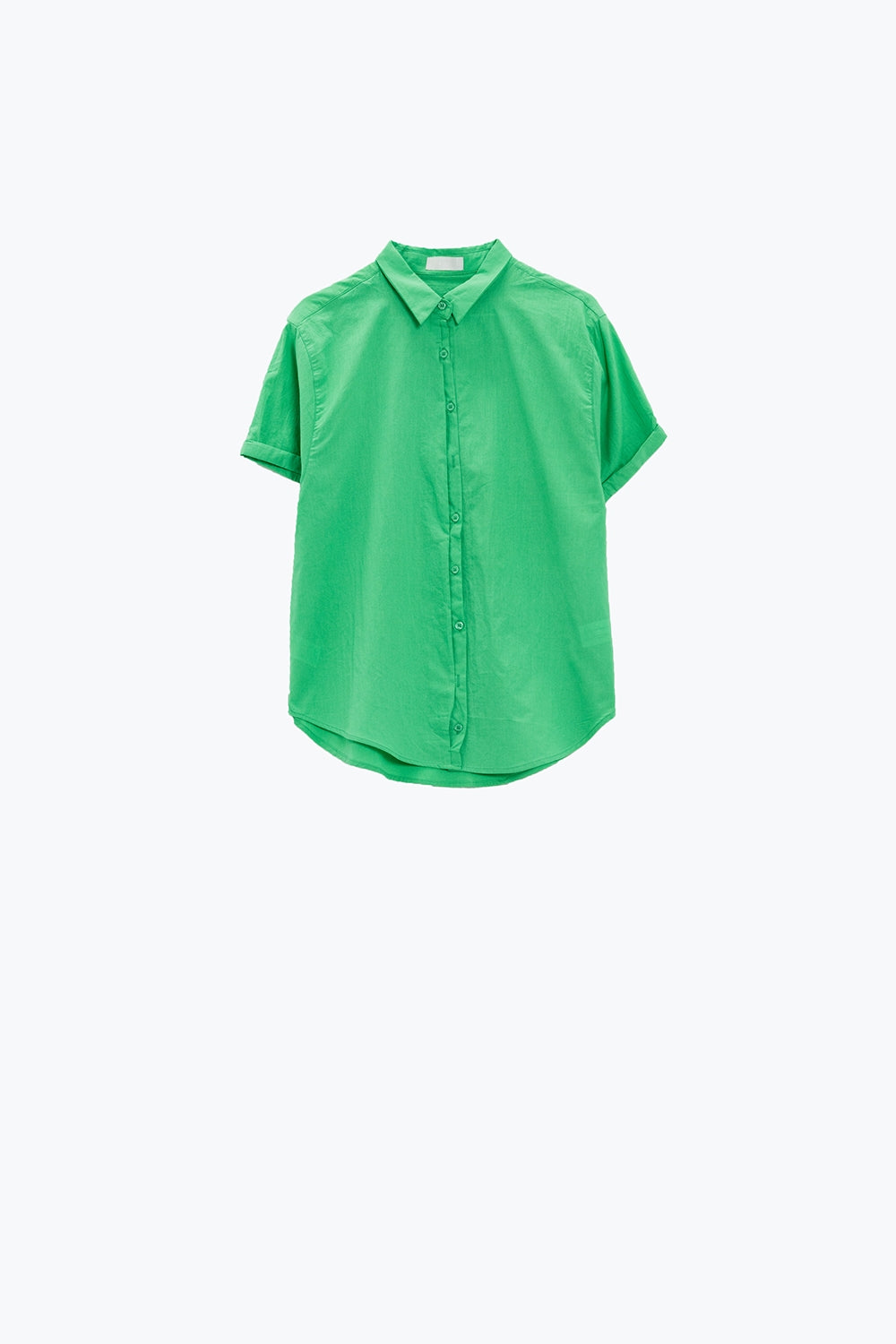 Camicia a maniche corte con bottoni rilassati in verde