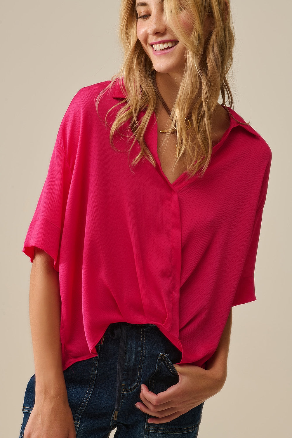 Camicia a portafoglio in fucsia