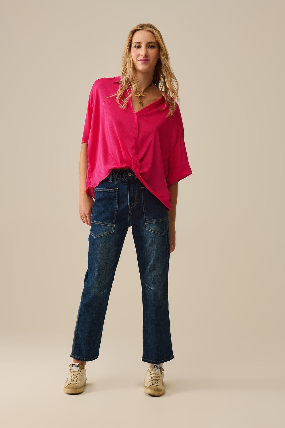Camicia a portafoglio in fucsia