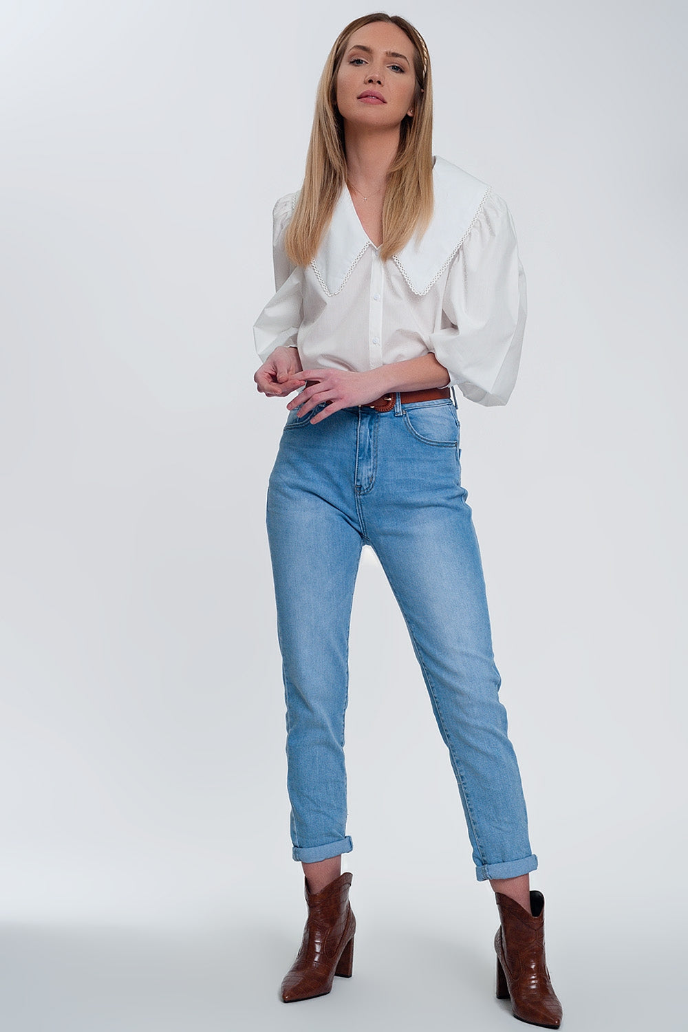 Camicia bianco con collo extra large