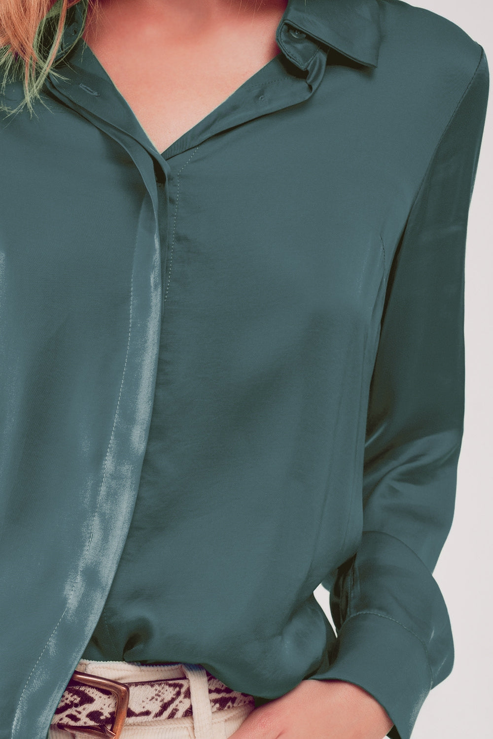 Camicia in raso verde