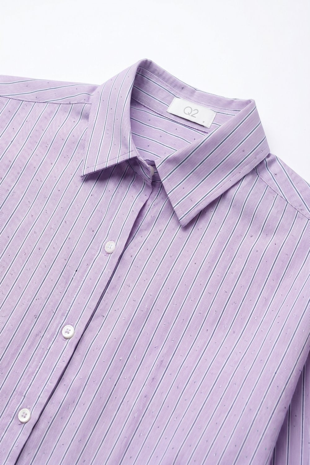 Camicia leggera a righe lilla con strass
