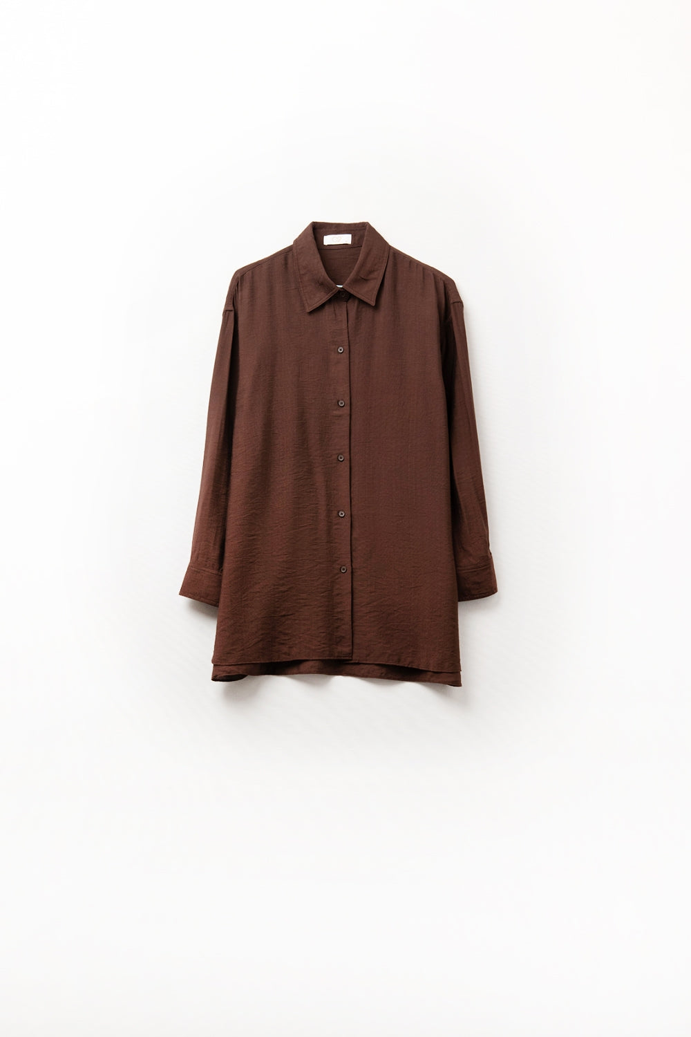 Camicia marrone a maniche lunghe dal taglio rilassato