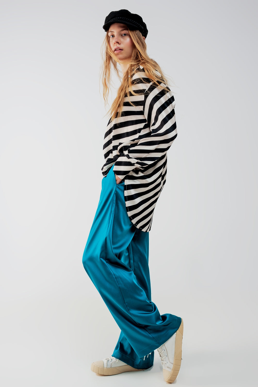 Camicia oversize a righe con bottoni