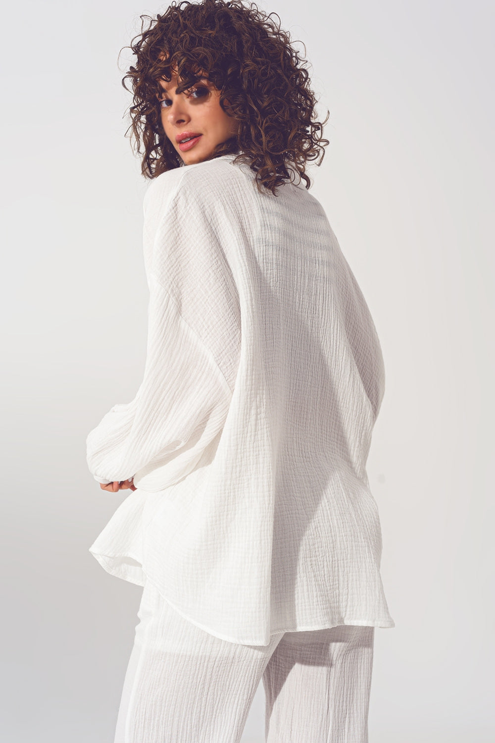 Camicia oversize strutturata bianca