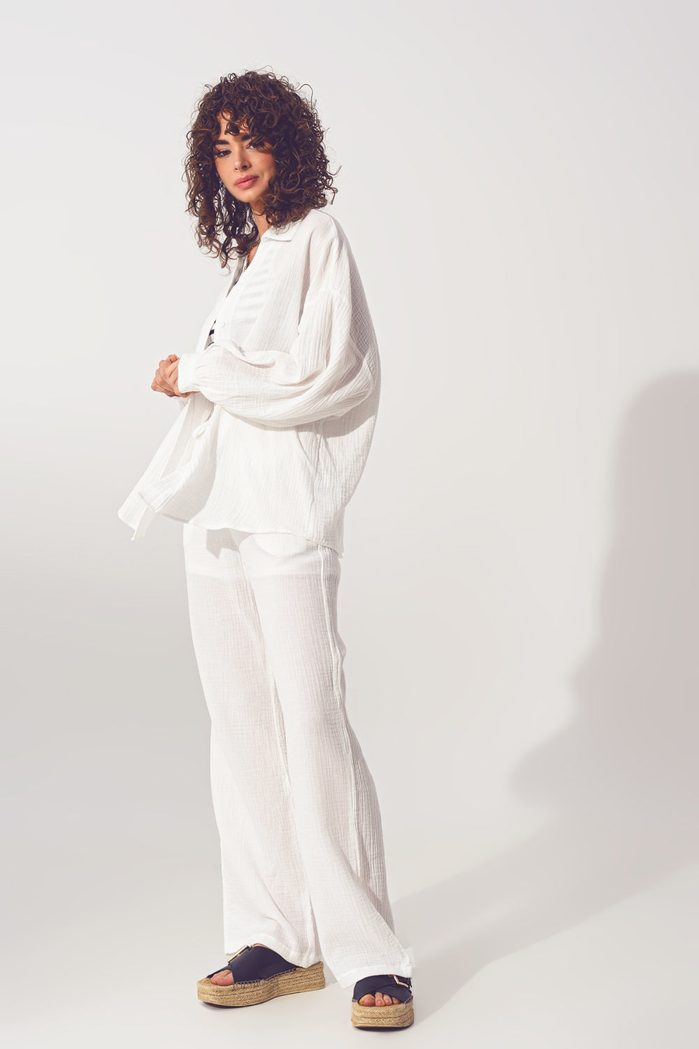 Camicia oversize strutturata bianca
