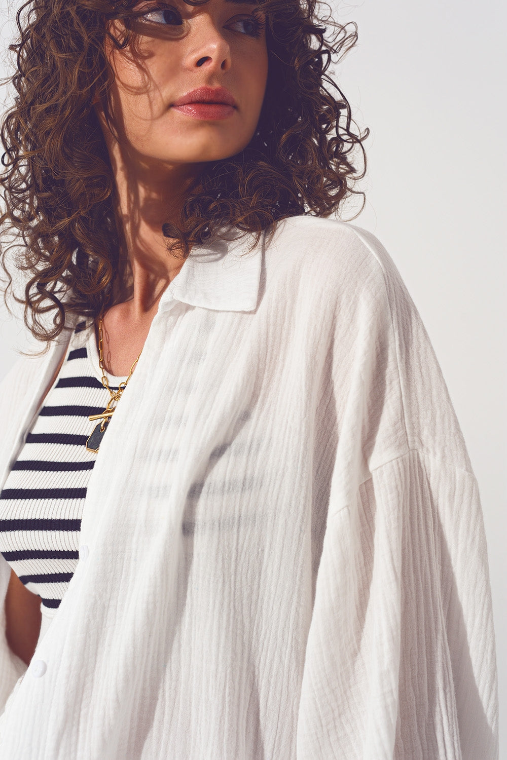Camicia oversize strutturata bianca