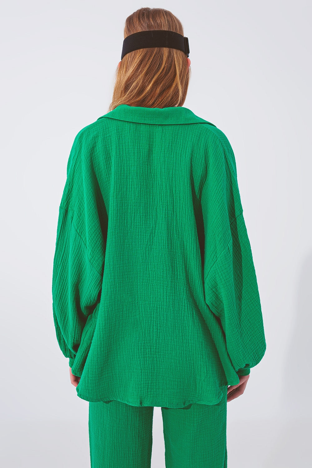 Camicia verde dal Taglio Ampio e Strutturato