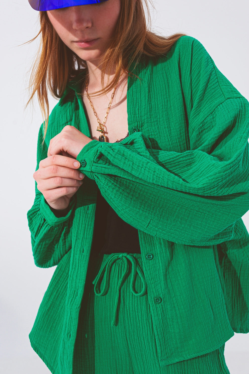 Camicia verde dal Taglio Ampio e Strutturato