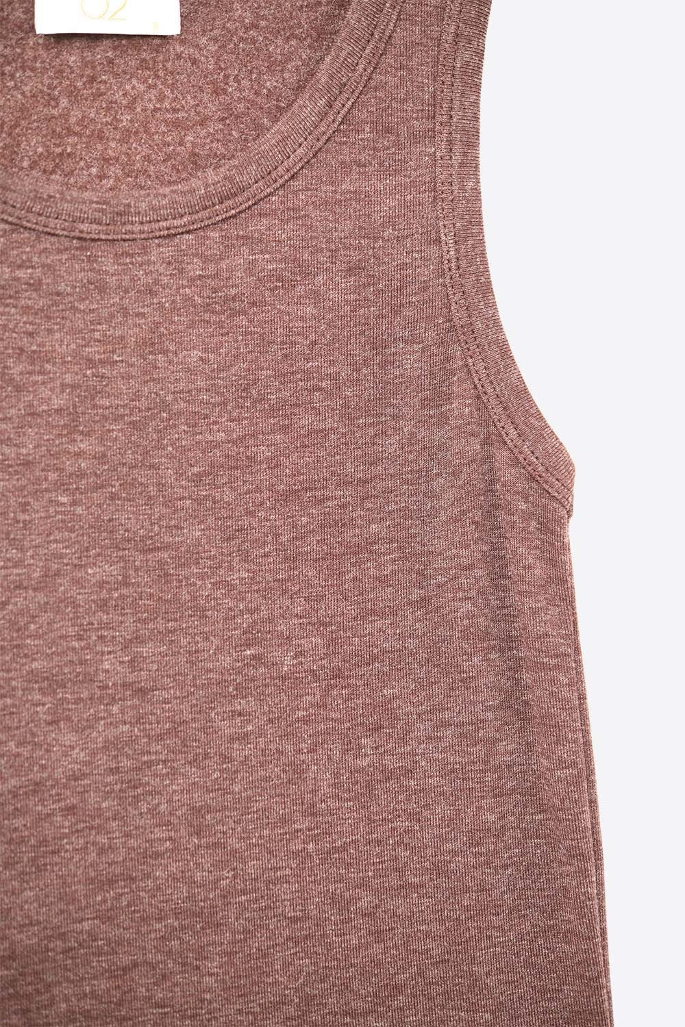 Canotta basic in maglia super morbida in marrone cioccolato