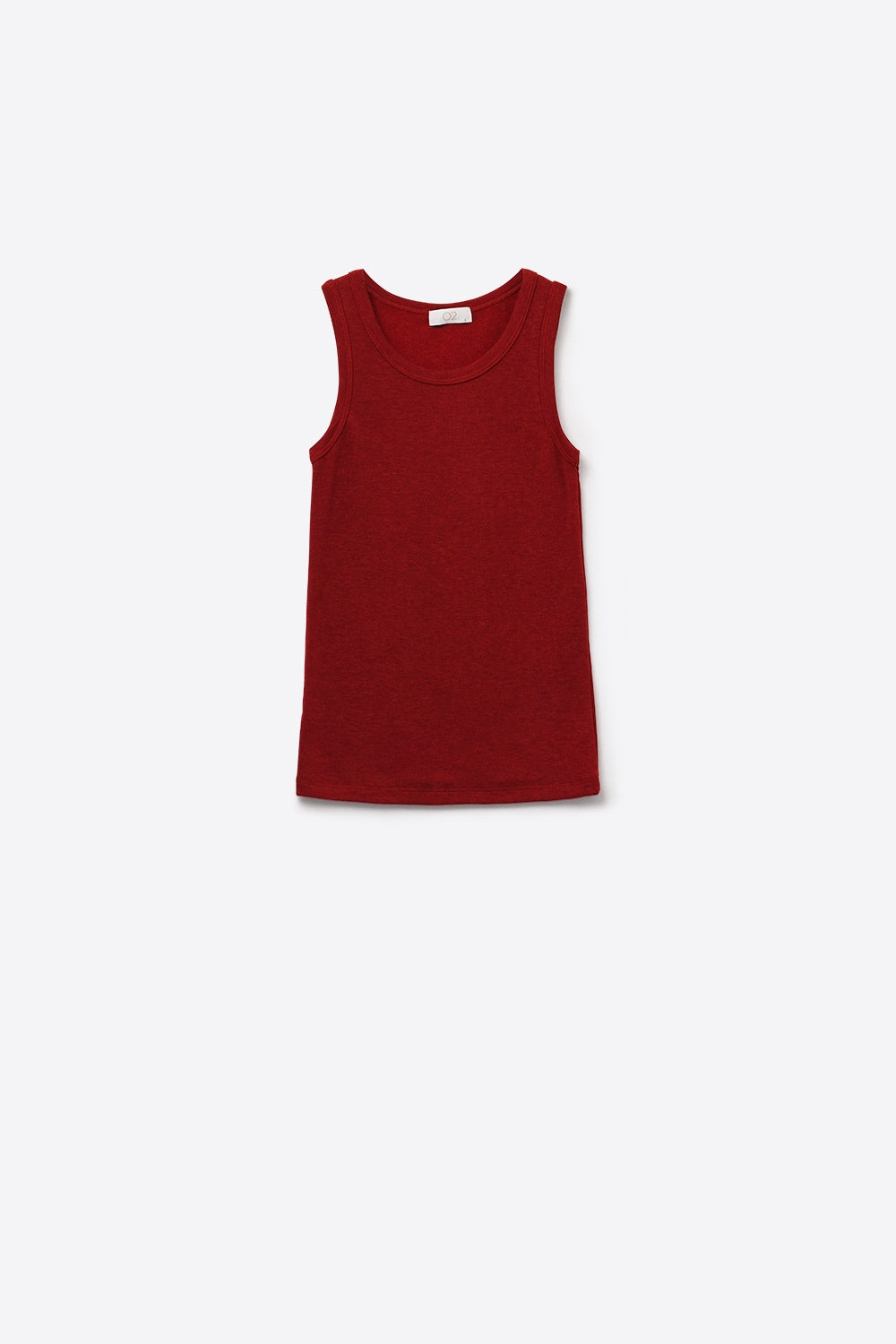 Canotta basic in maglia super soffice rosso rubino