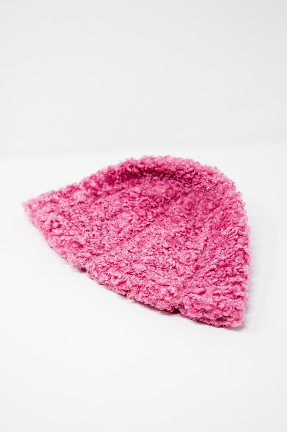 Cappello Bucket colore fucsia in pile borg