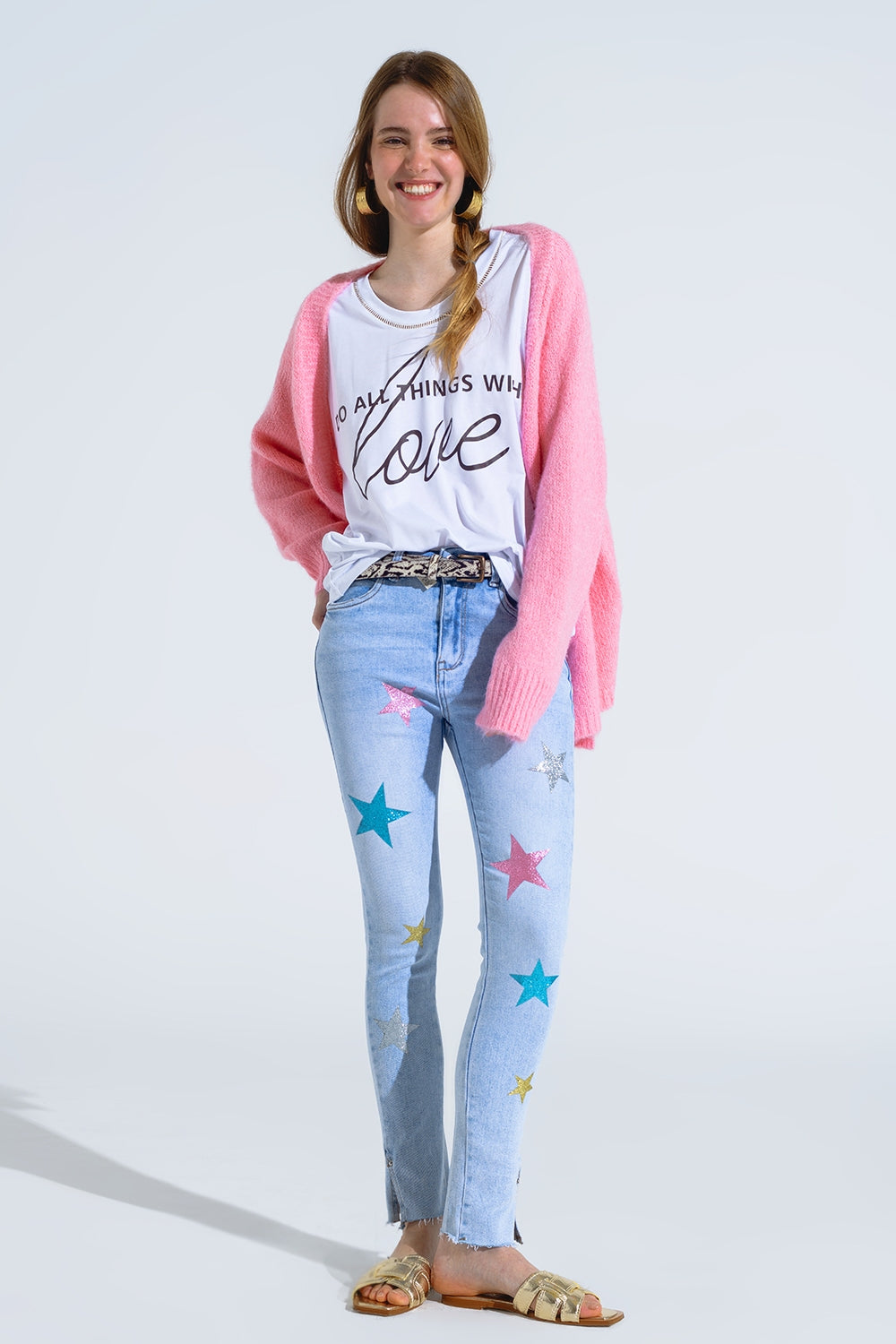 Cardigan aperto oversize in maglia soffice di colore rosa con bordi e polsini a coste
