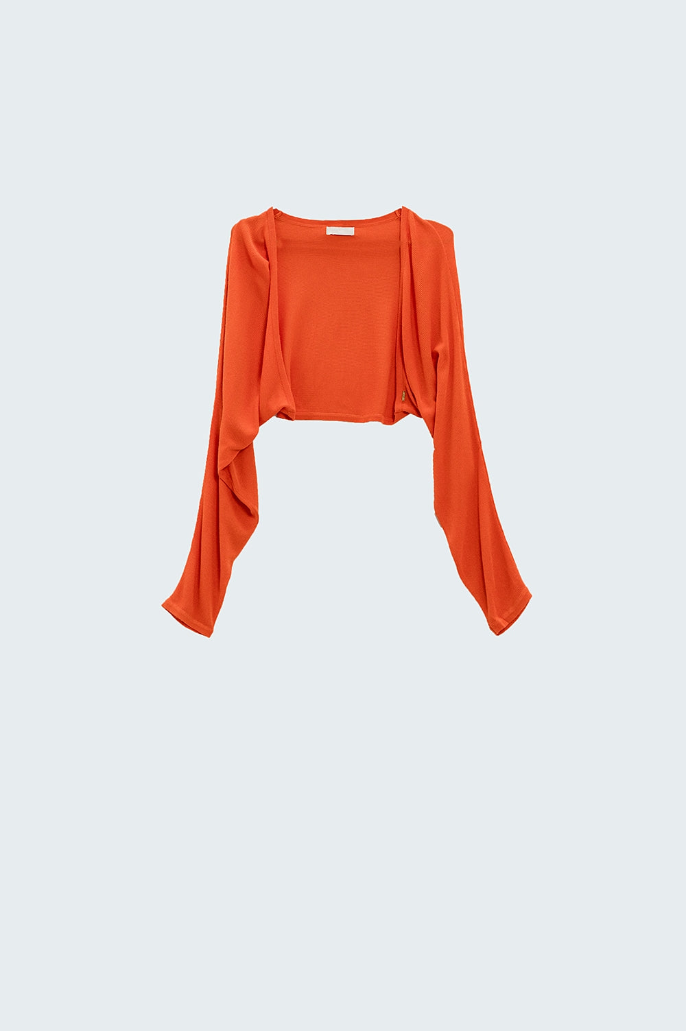 cardigan bolero arancione a maglia fine