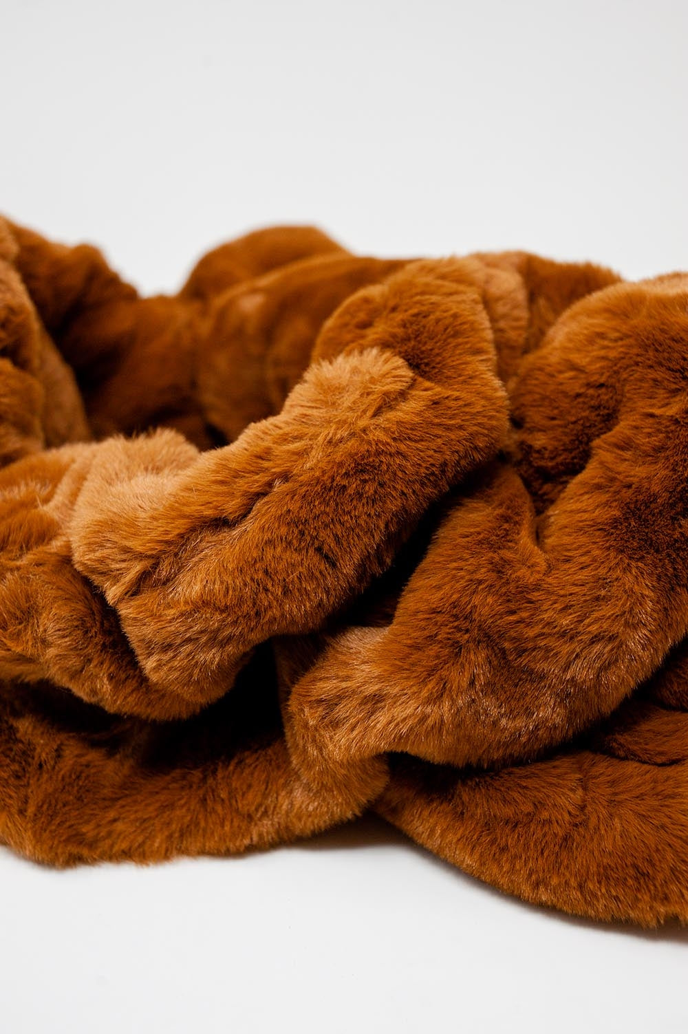 Collo pelliccia sintetica camel