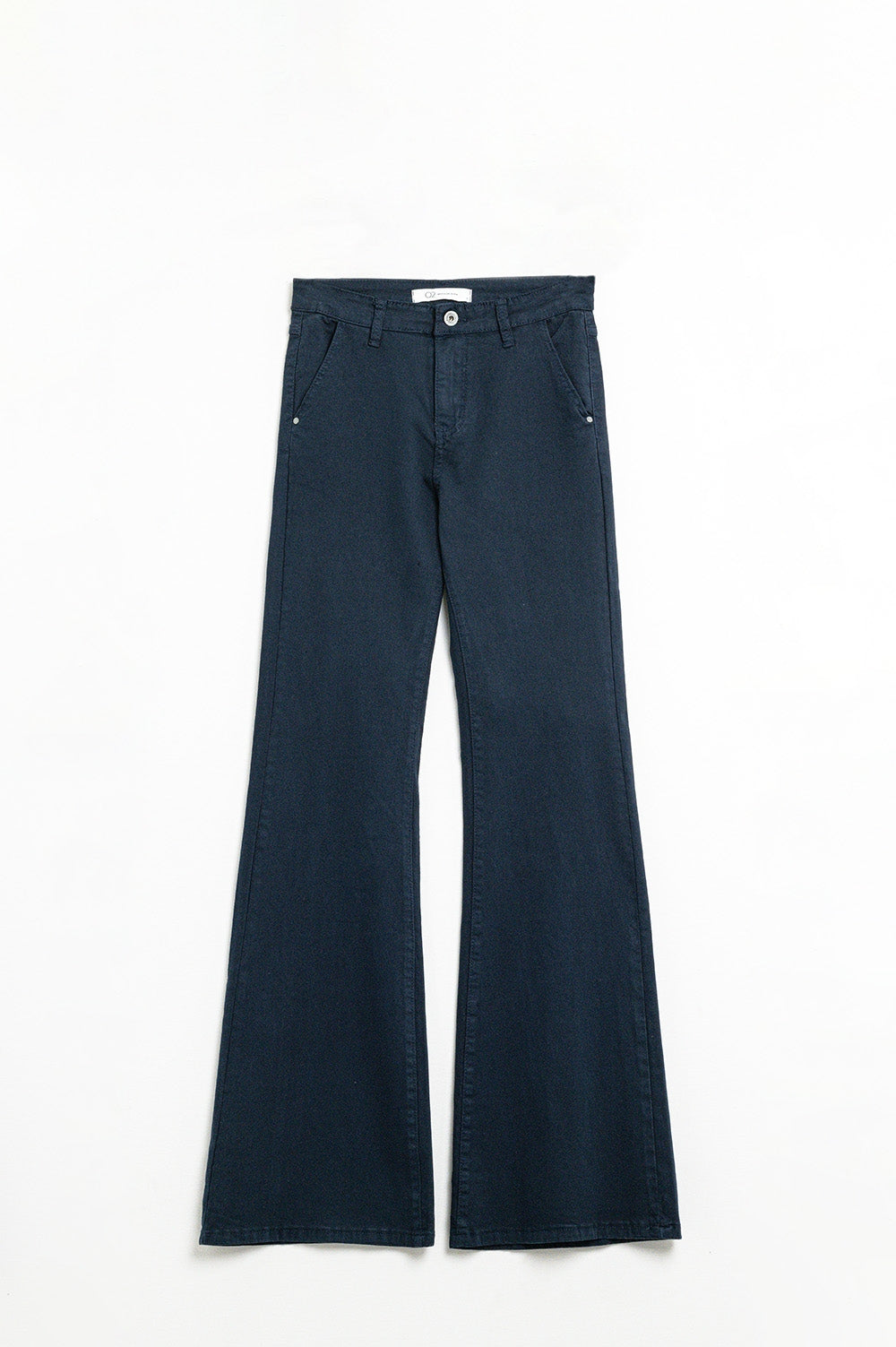Comodi jeans a zampa in denim elasticizzato blu navy