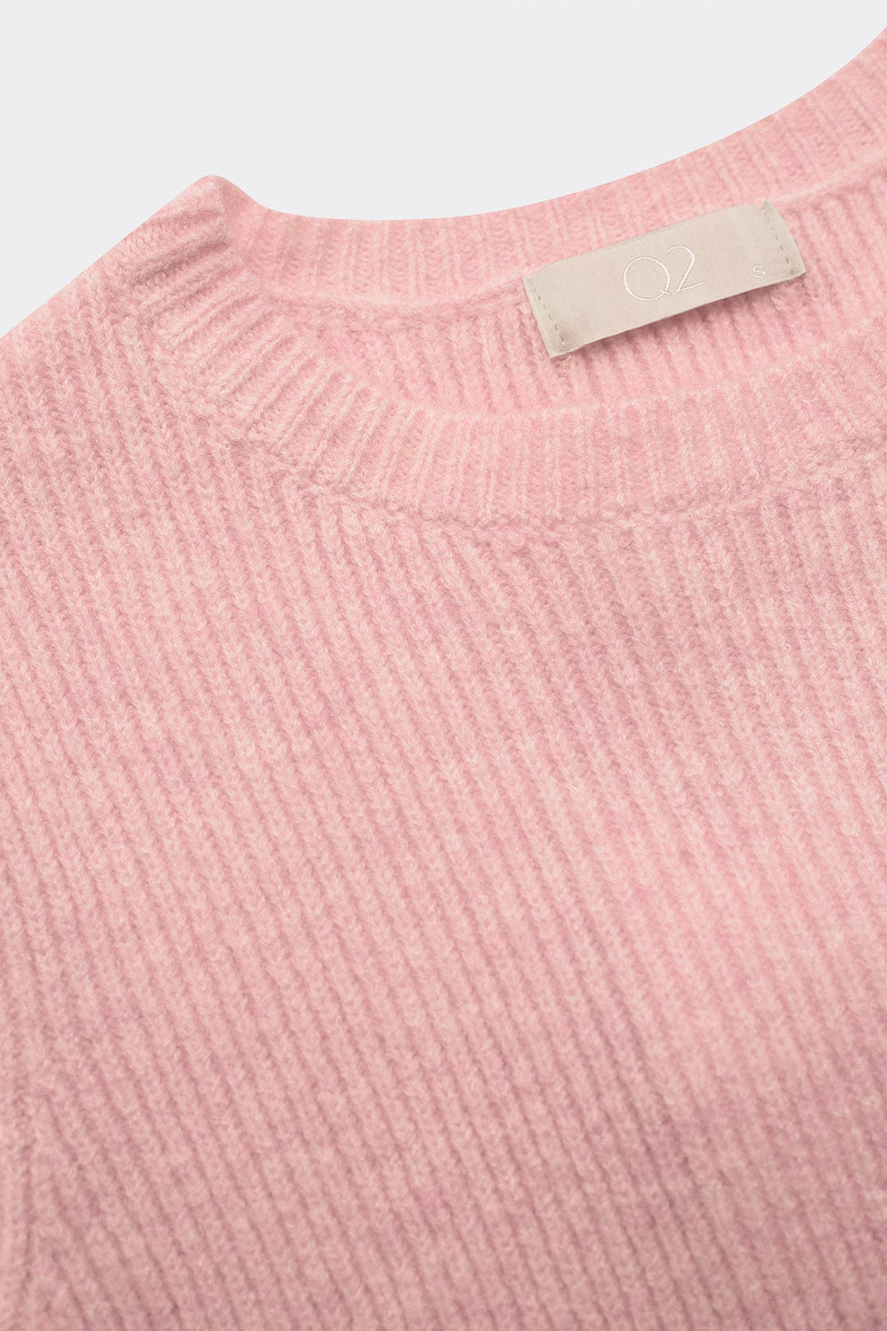 Crop top a maniche corte a coste in rosa