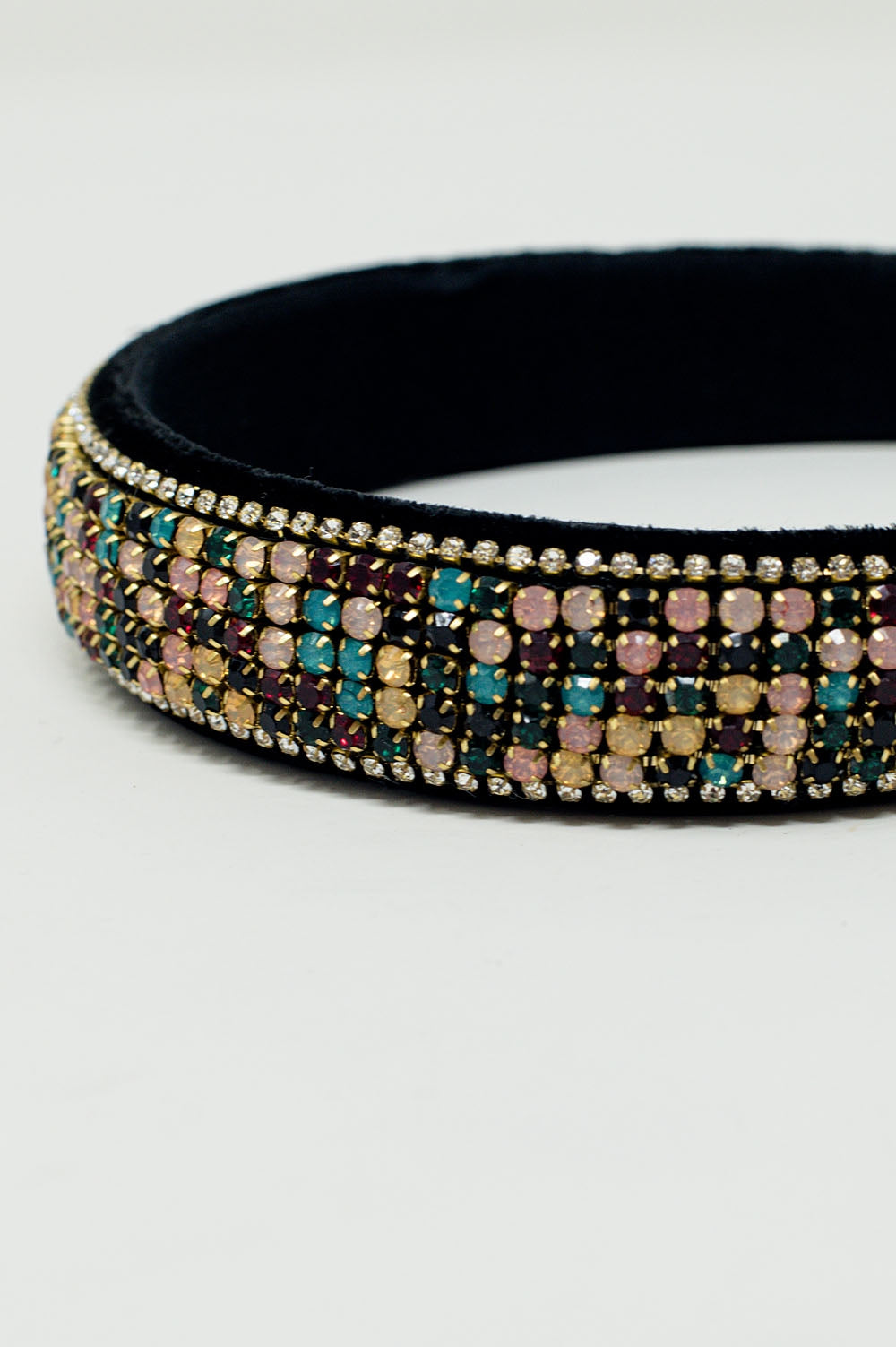 Fascia in velluto con dettagli in strass