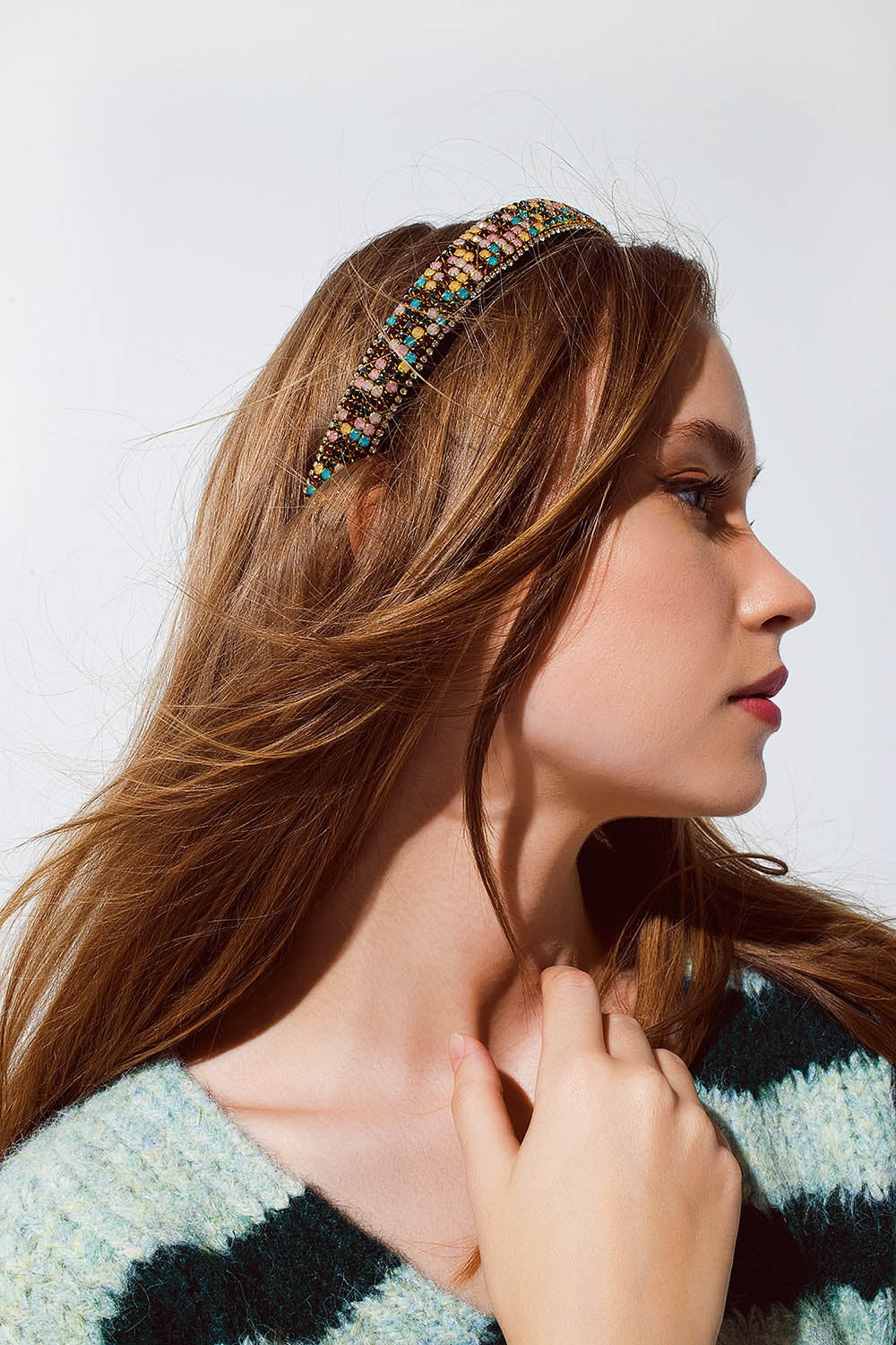 Fascia in velluto con dettagli in strass