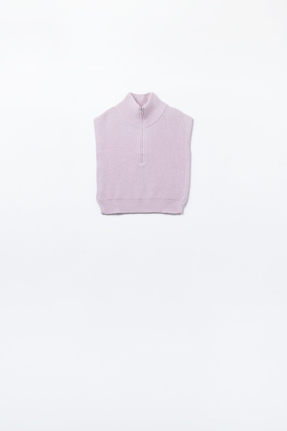 Gilet lavorato a maglia con collo alto a mezza zip e ampi giromanica in rosa