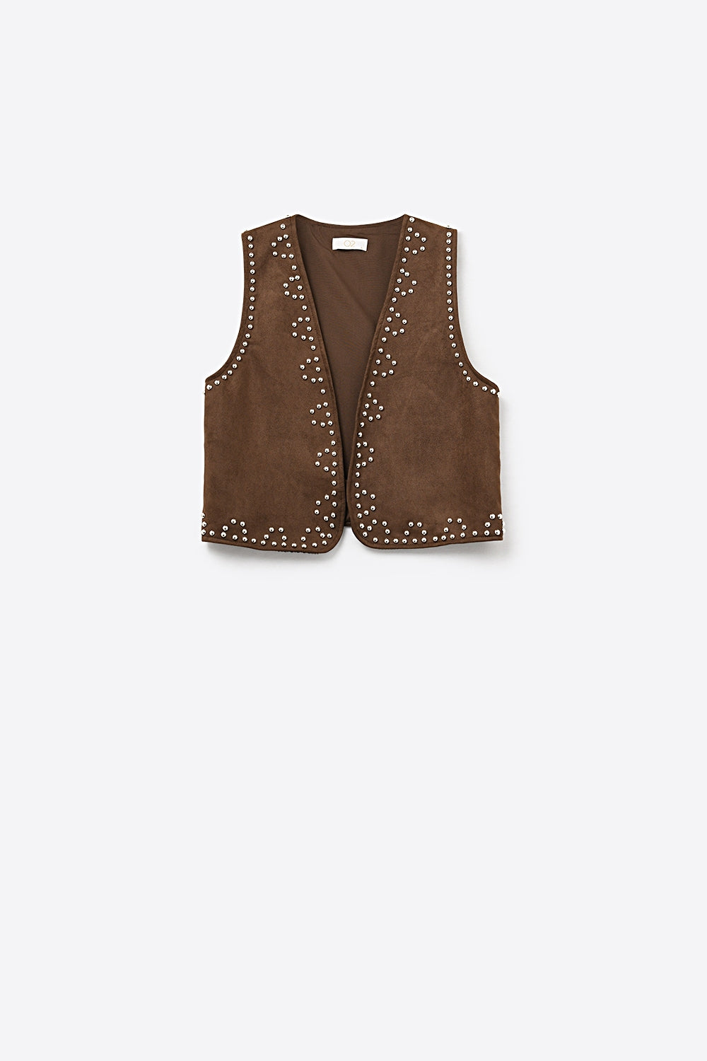Gilet marrone con borchie metalliche