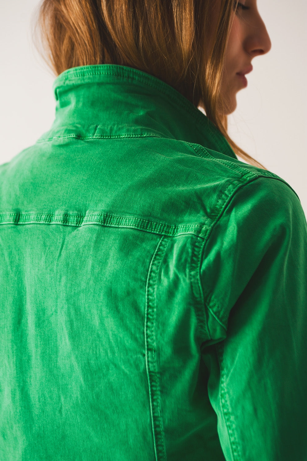 Giubbotto di jeans slim in verde