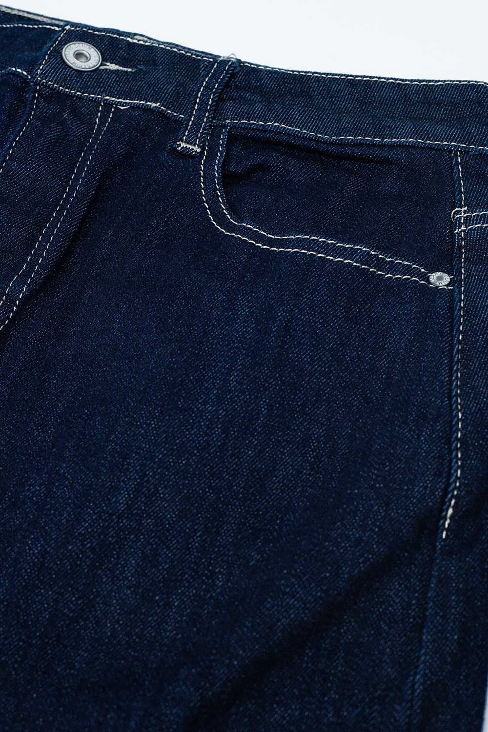 gonna a matita in denim con lavaggio scuro