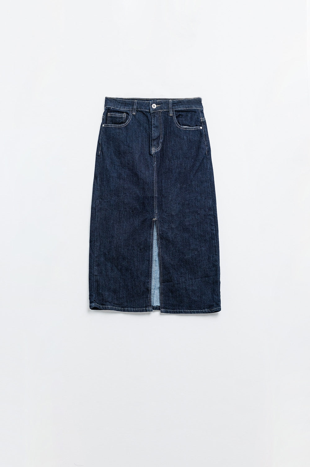 gonna a matita in denim con lavaggio scuro