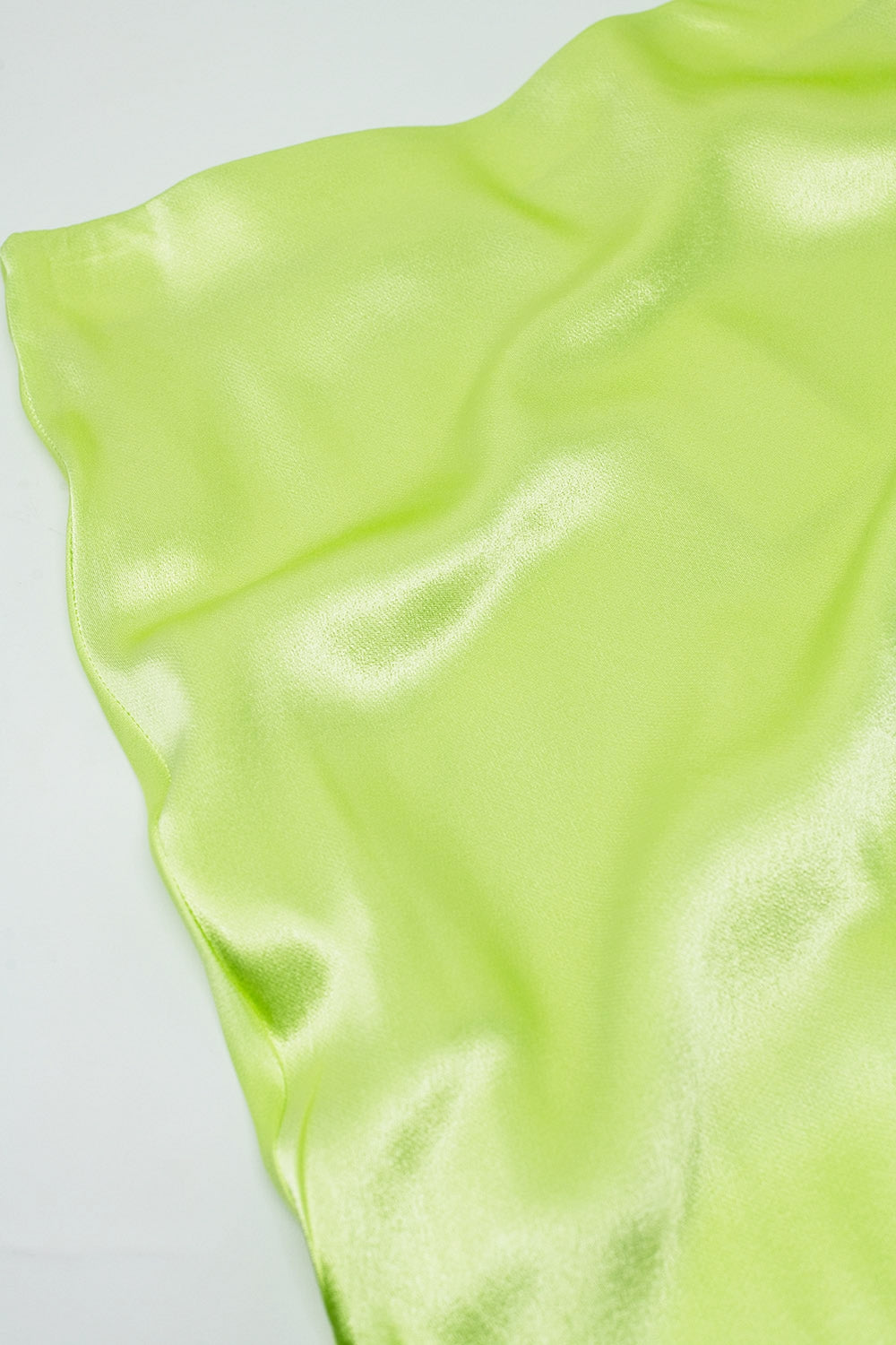 Gonna maxi in seta lime con spacco laterale