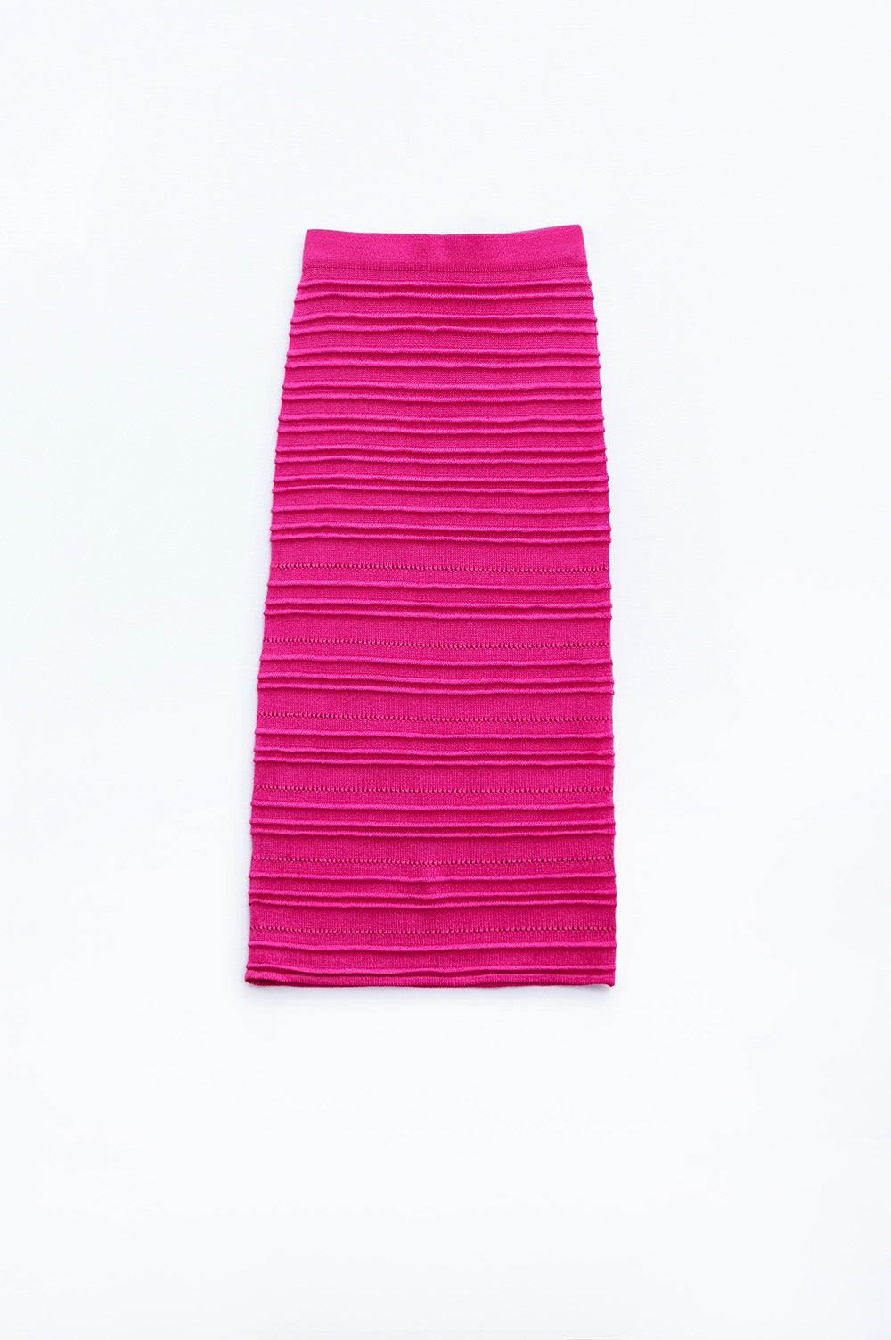 Gonna midi in maglia color fucsia