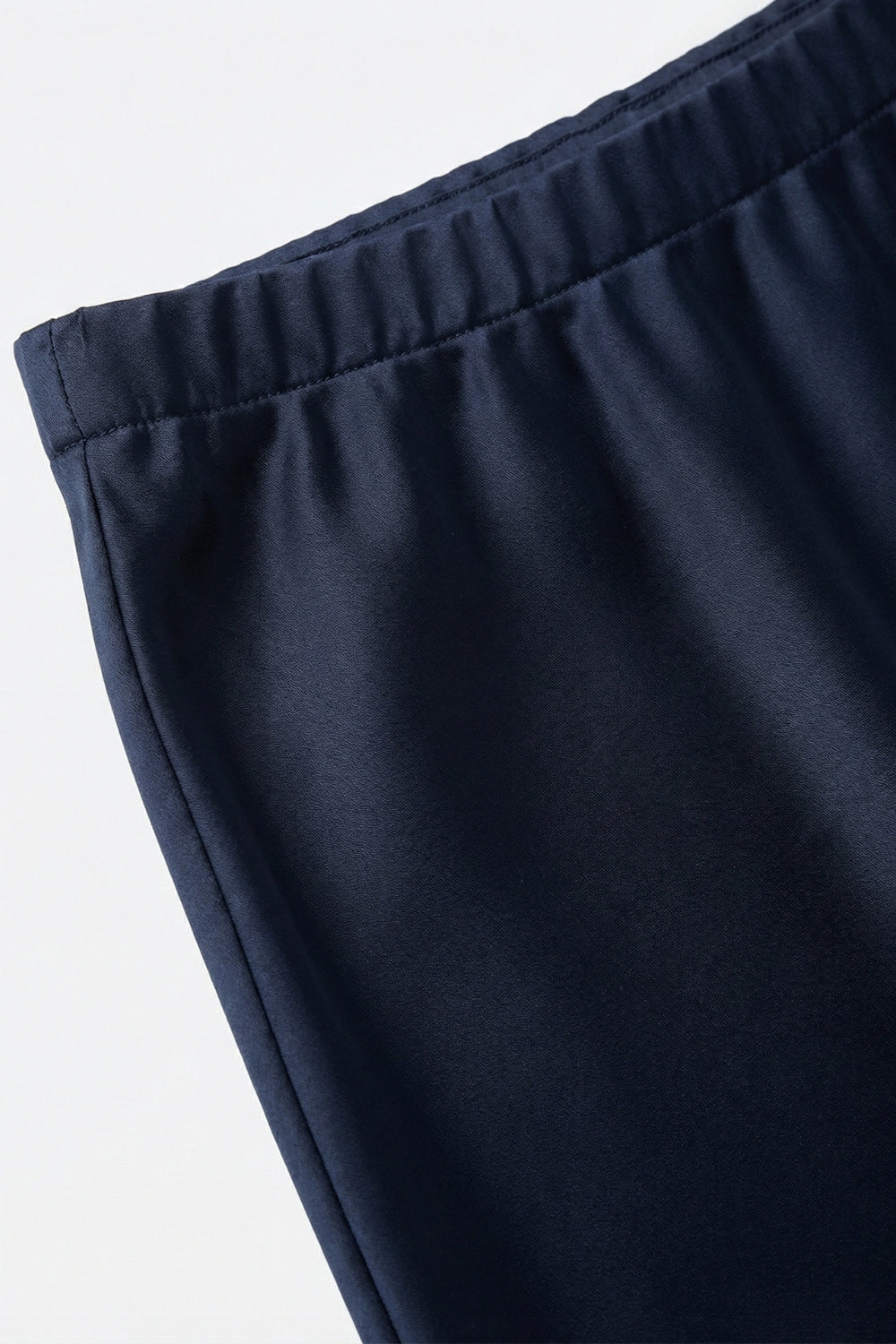 Gonna midi in raso navy con linea ad A