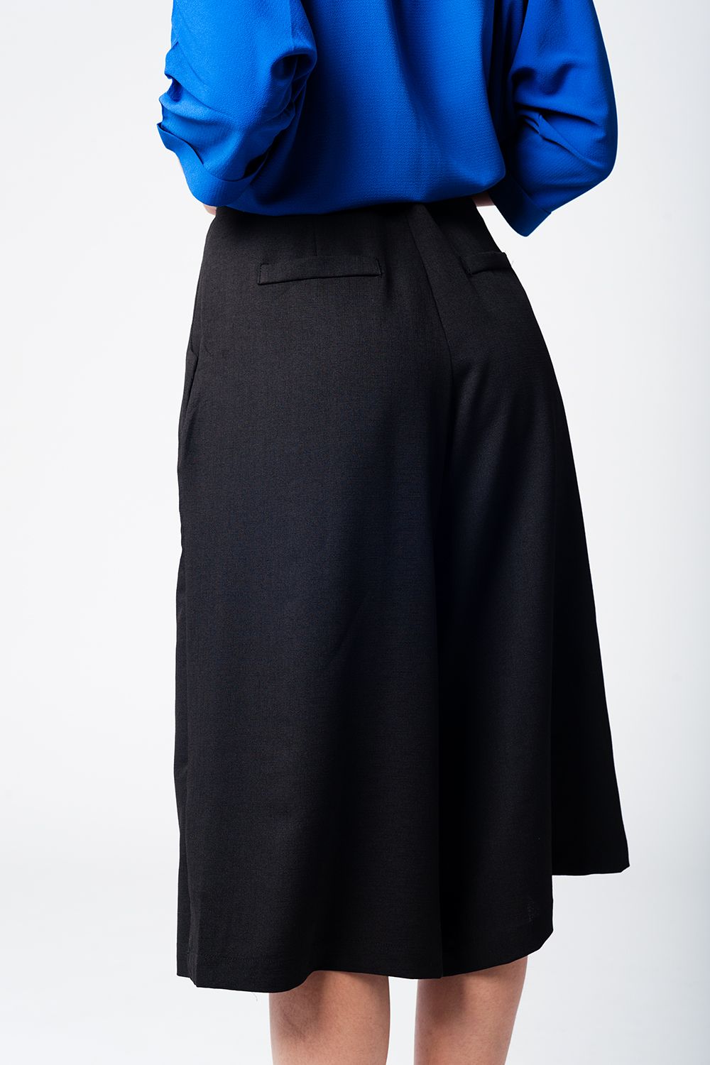 Gonna pantalone nera con bottoni