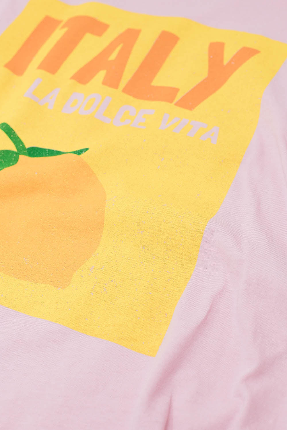 Italia La Dolce Vita T-shirt rosa baby con stampa grafica