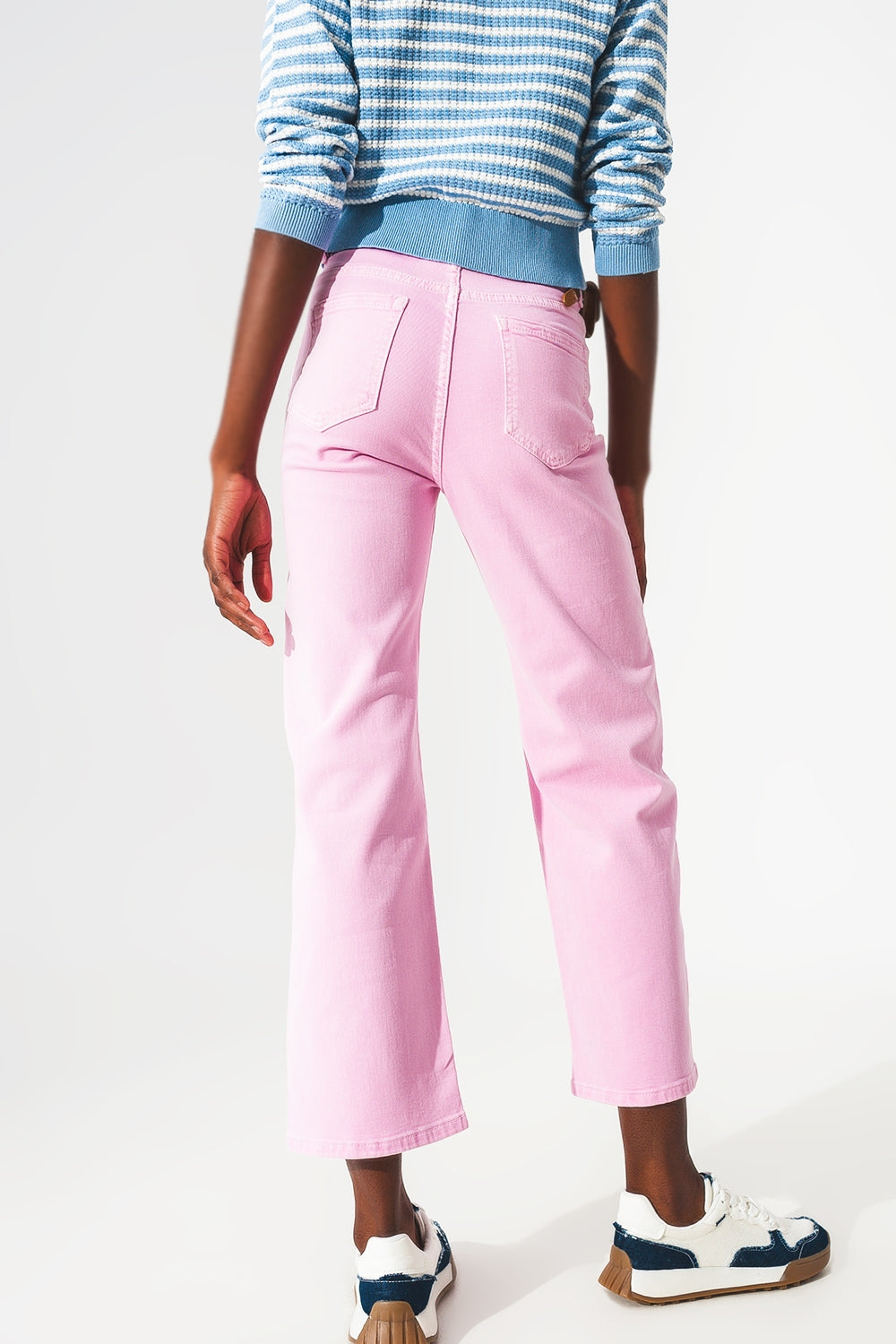 Jeans alla Caviglia color rosa chewing gum