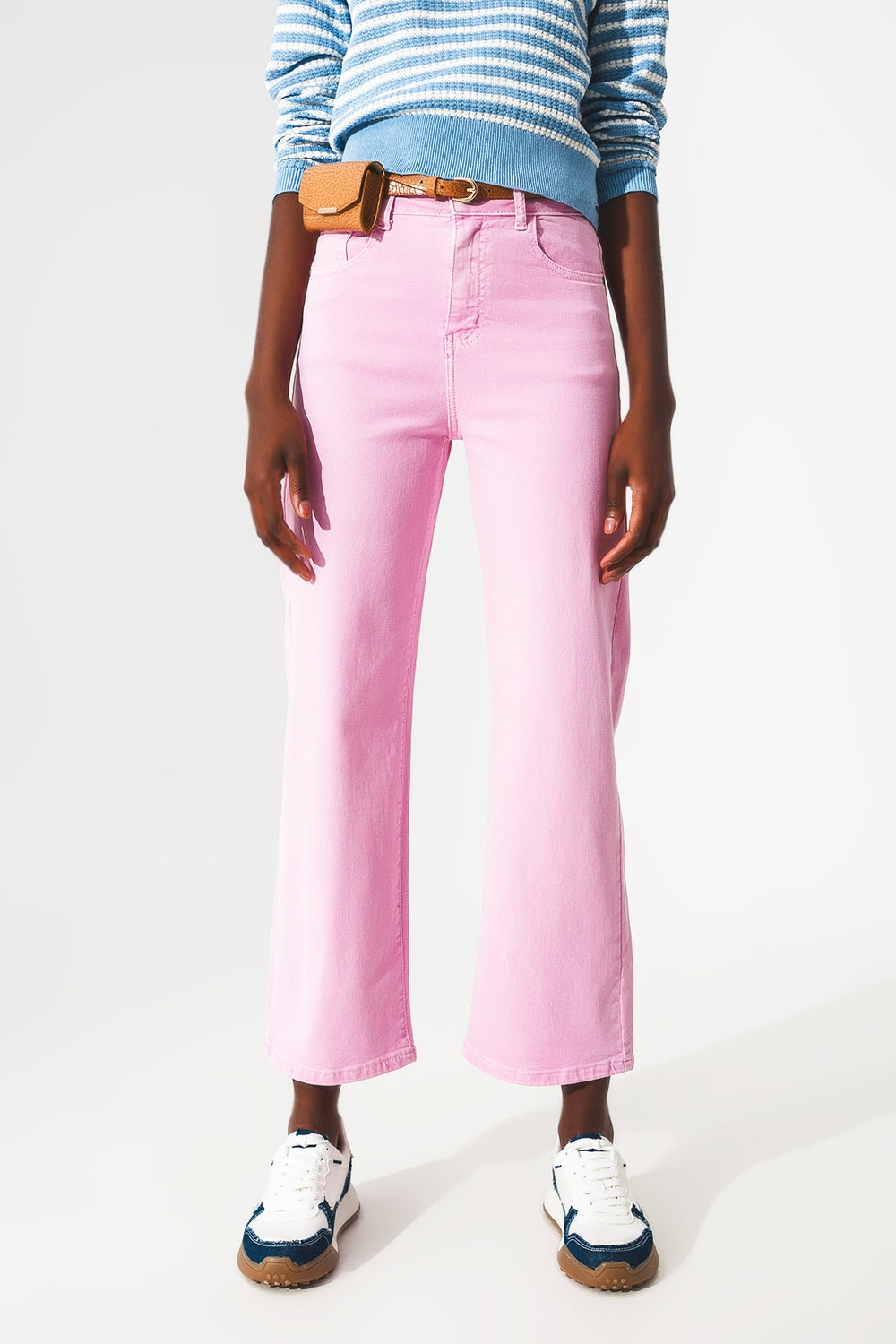 Jeans alla Caviglia color rosa chewing gum