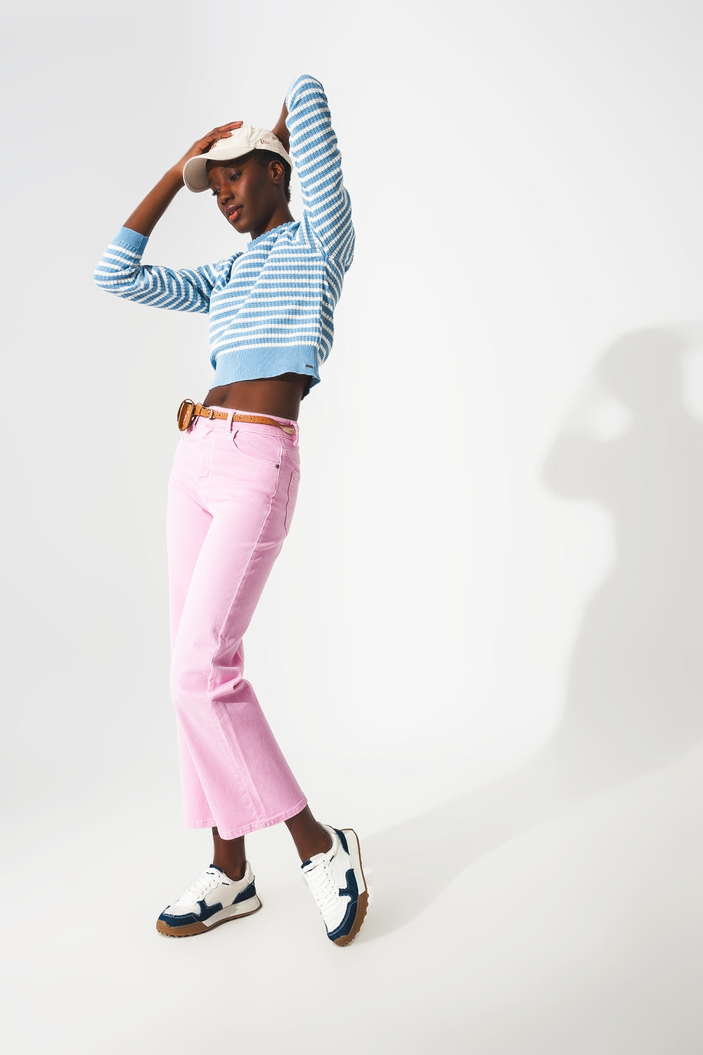Jeans alla Caviglia color rosa chewing gum