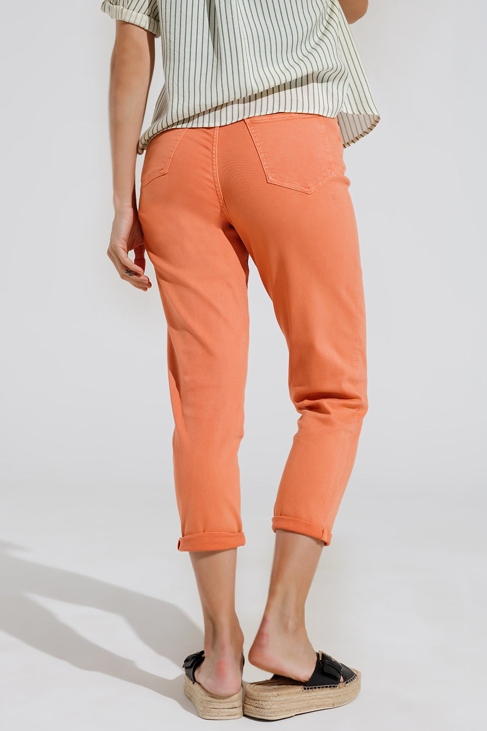 Jeans Basic skinny alla caviglia in arancione