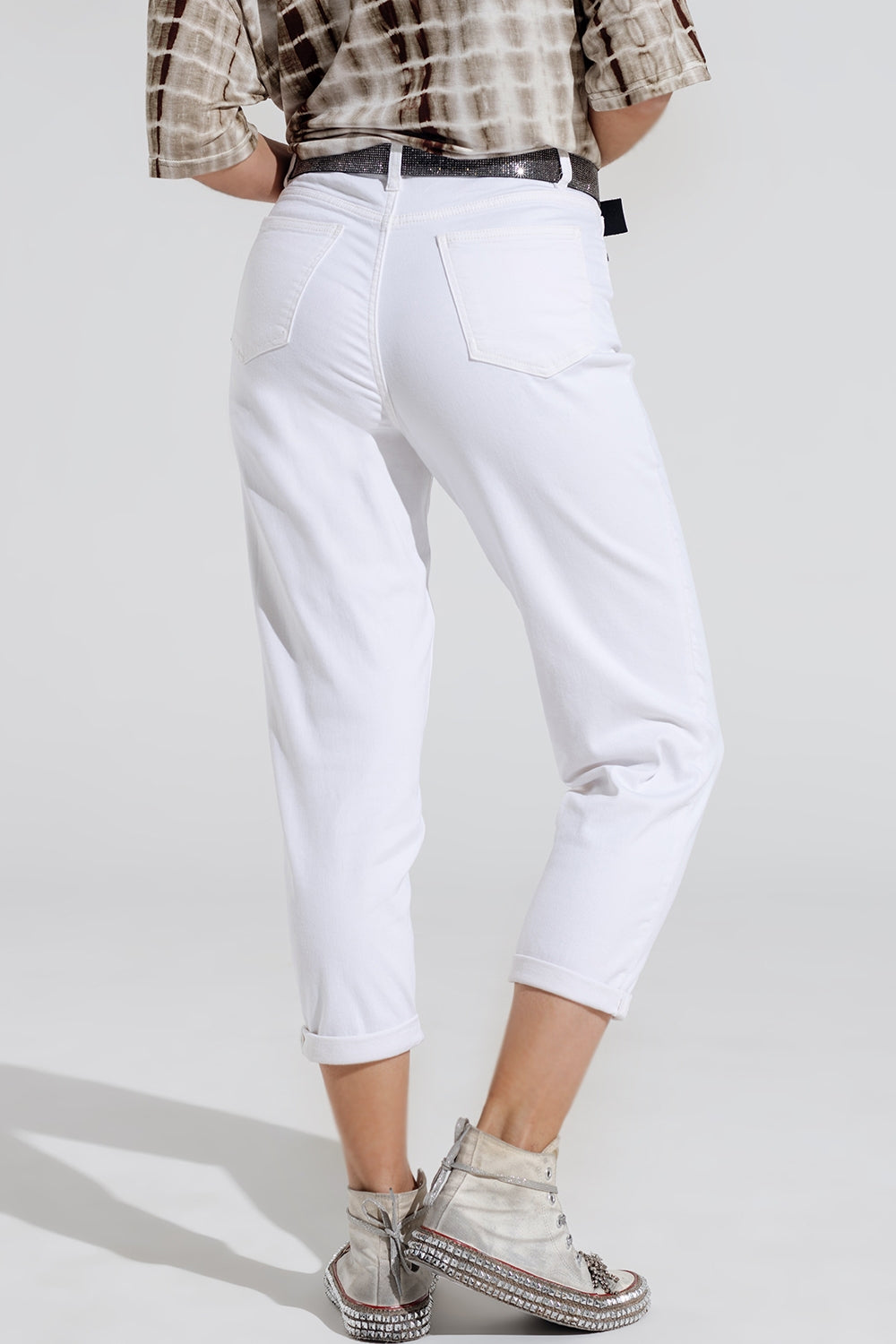 Jeans Basic skinny alla caviglia in bianco