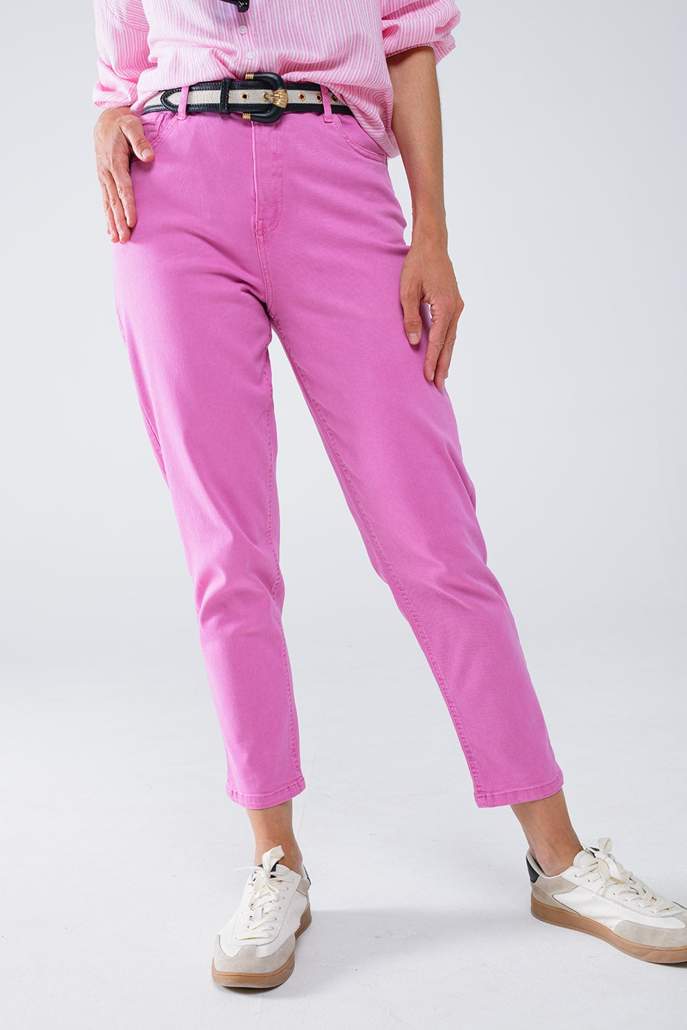Jeans Basic skinny alla caviglia in rosa