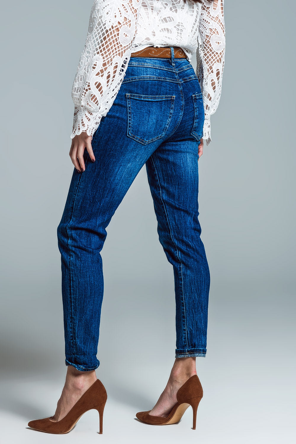 Jeans basic super skinny con lavaggio medio