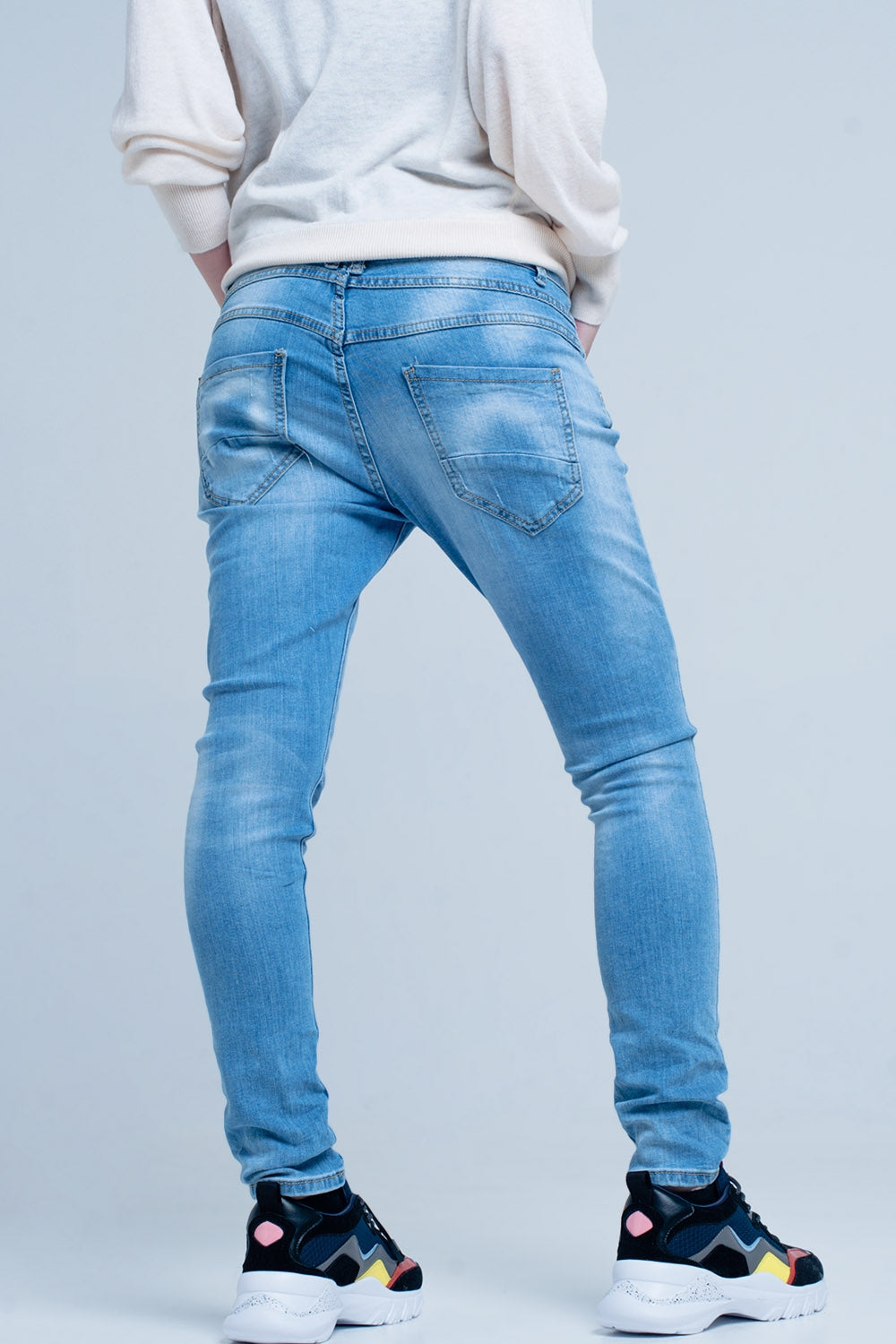 Jeans botfriend barrato con bottoni