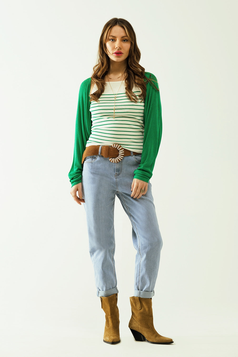 Jeans boyfriend blu chiaro con dettagli di cuciture sui bordi