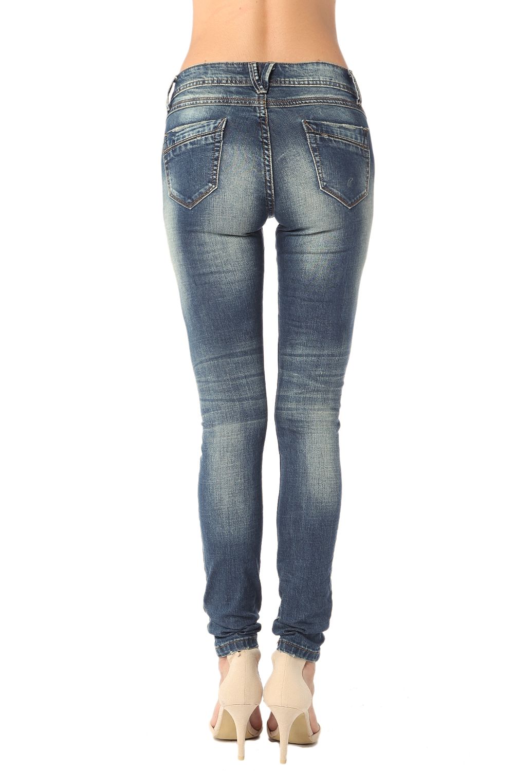 Jeans a sigaretta con dettagli strappati