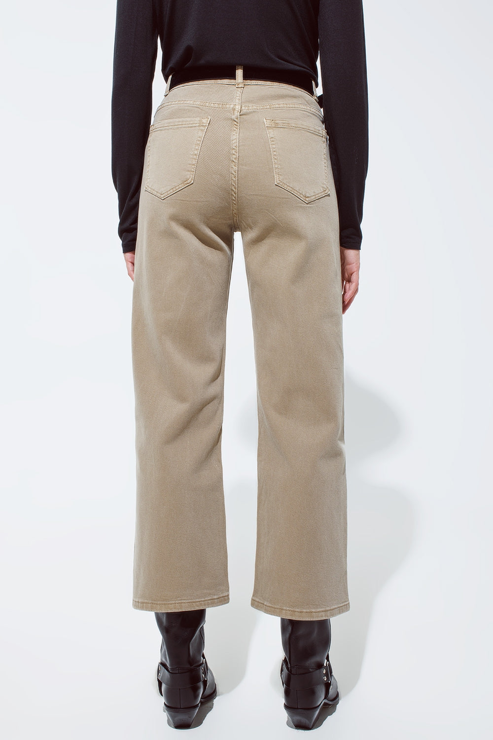 Jeans dorati a gamba dritta con riflessi metallici