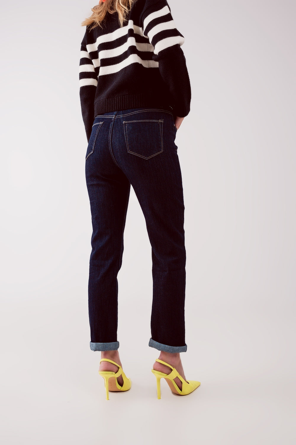 Jeans dritti lavaggio blu scuro anni '90